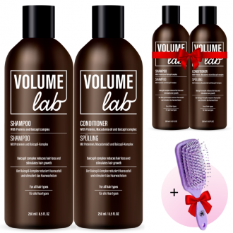 VOLUME LAB šampūna un kondicioniera komplekts, plus tāds pats komplekts un ķemme dāvanā